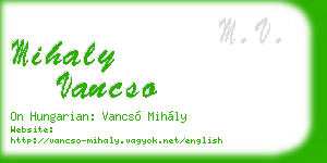 mihaly vancso business card
