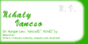 mihaly vancso business card